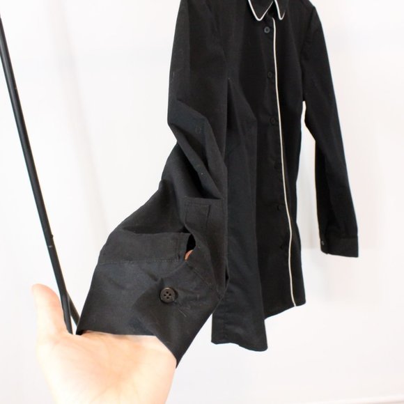 *SHEIN Black Button Down Blouse - Picture 6 of 7